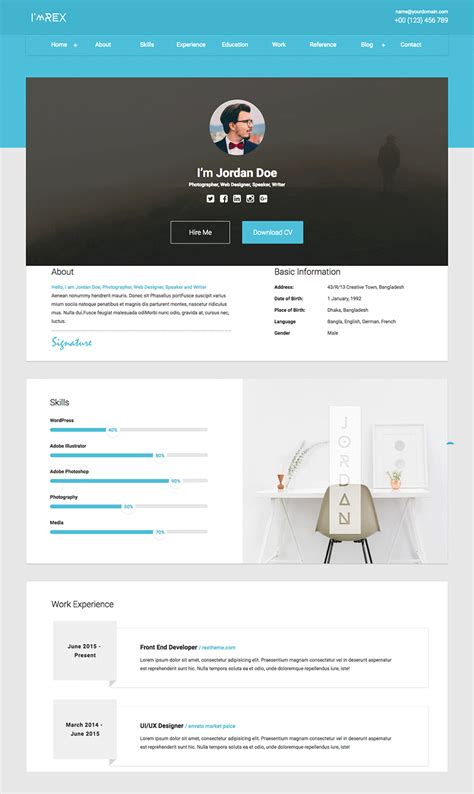 Download resume cv html templates for your personal blog, website template, creative, clean cv & resume template professional html themes elegant designs that will help you set up a professional online presence. Developer resume html template June 2020