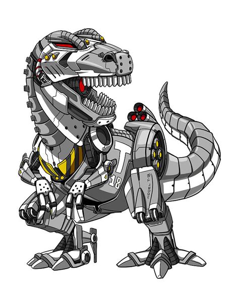 T Rex Dinosaur Robot Digital Art By Nikolay Todorov Fine Art America