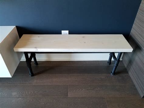 If you're placing the bench on uneven ground, you might want to also give it adjustable feet. Industrial Bench: How to Build a Wooden Bench with Pipe Legs