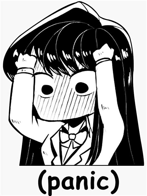 Funny Manga Panic Chibi Komi San Meme Sticker By Midnight Ideas In 2021