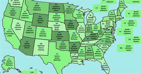 E Onomastics Whats The Most Popular Surname In Your State