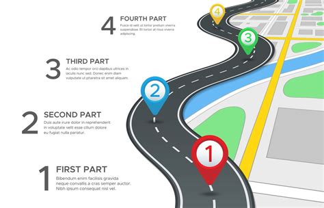 Highway Road Infographic Street Roads Map Gps Navigation Way Path An