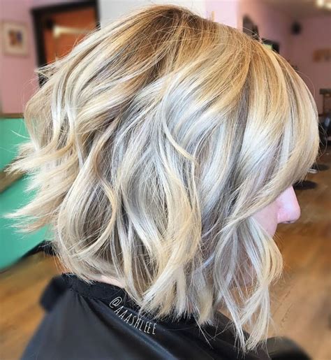 Choppy Wavy Blonde Bob Medium Bob Haircut Layered Bob Hairstyles Bobs