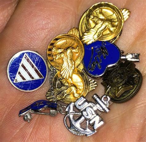 Wwii Us Military Pin Collection Including Army Air Corps Etsy