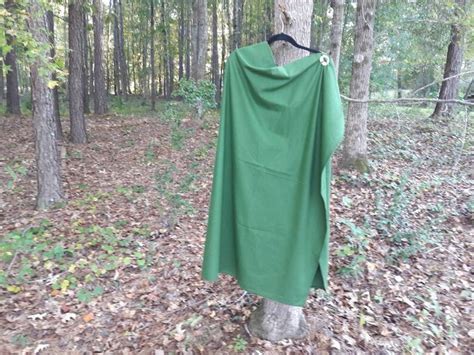 Dark Green Flannel Medieval Cloak Celtic Cloak With Side Etsy