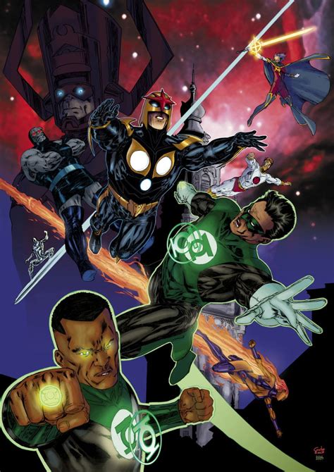 Hal Jordan And John Stewart And Friends Go Against The Blackest Night