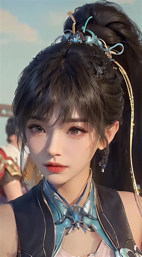 A Close Up Of A Woman With A Very Long Hair Yun Ling Inspired By Li Mei Shu Portrait Of Tifa
