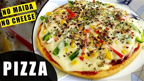 Cheese Free Pizza No Cheese No Maida No Oven Veg Pizza Recipe