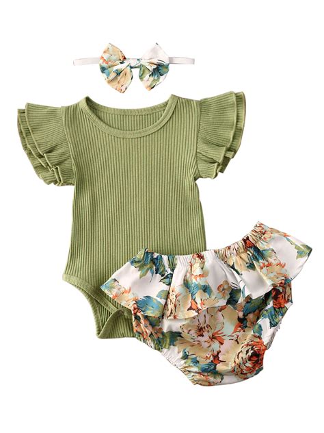 Kids' clothing, baby apparel, toddler. Wayren USA - Cute Newborn Baby Girl Clothes Summer Toddler KIds Short Sleeve Romper Tops Floral ...