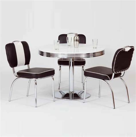Viasit drumback swivel chair tele grey backrest. King Retro Bistro Table Round In White And Chrome Top ...