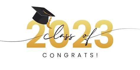 Class Of 2023 Word Lettering Script Banner Congrats Graduation