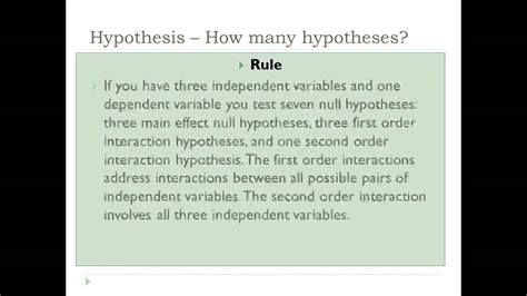 A null hypothesis (h0) exists when a researcher believes there is no relationship between the two variables or a lack of information to state a scientific hypothesis. Developing a Quantitative Research Plan: Hypotheses - YouTube