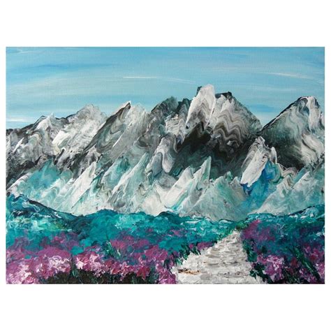 Abstract Mountain Landscape Painting Original Acrylic Etsy