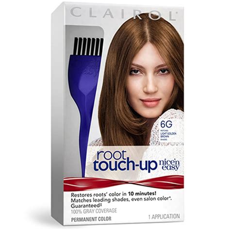 clairol nice n easy root touch up hair color 6g light golden brown 1 kit