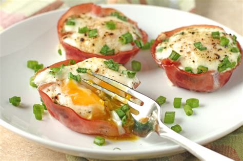 Baked Egg In Ham Cups With Parmesan And Green Onion Recipe