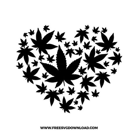 Weed heart free SVG & PNG marijuana cut files - Free SVG Download