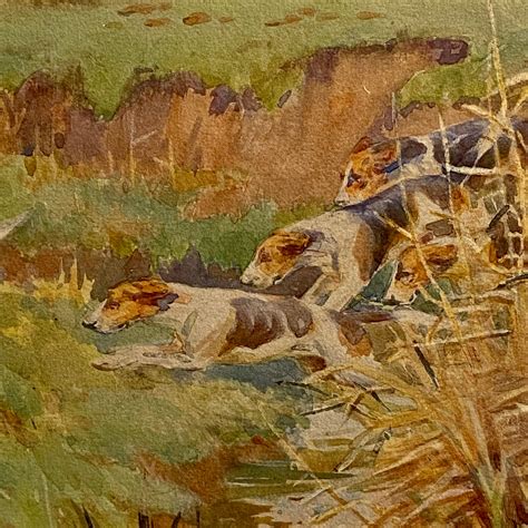 20th Century Hunting Scene Watercolour By John Sanderson Wells