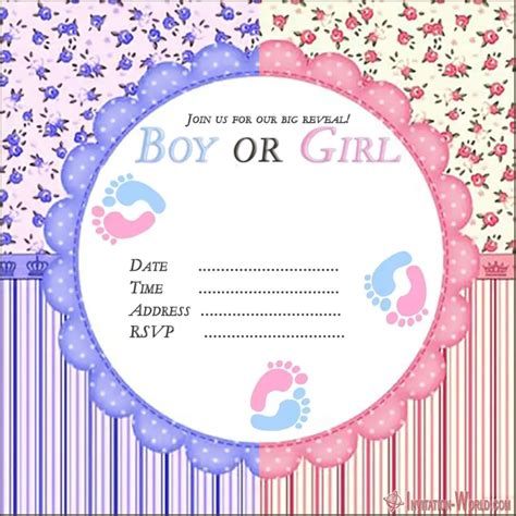 how to create free printable gender reveal party invitations free sample example and format