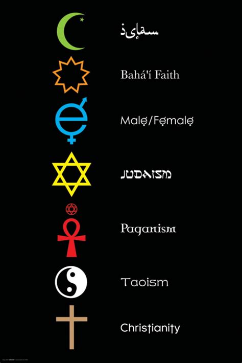 Coexist Peace Religions Inspirational Motivational Poster 24x36 Inch