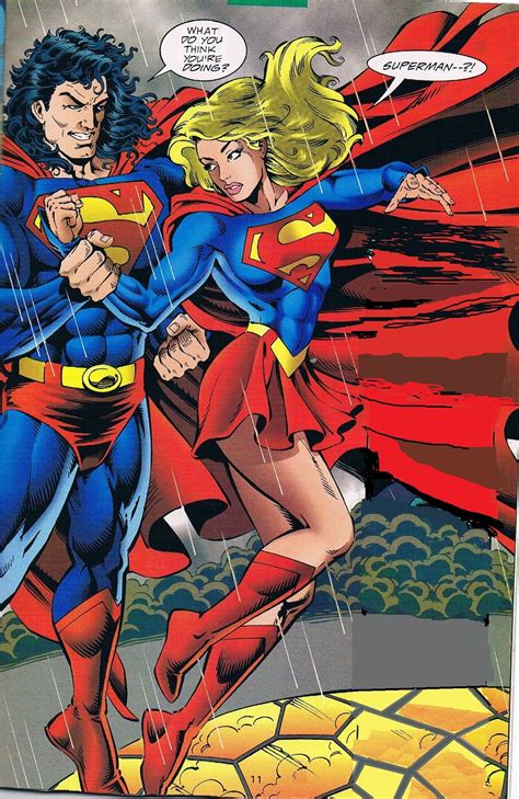 A Comic Book Cover With Two Supermans In The Rain And One Is Holding An Umbrella