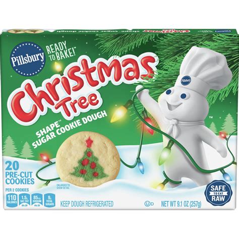 Christmas tree shape sugar cookies, 24 count: Pillsbury Shape Cookie Dough, Sugar, Christmas Tree | Shop ...