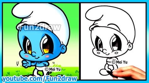 How To Draw Cartoons Smurf Funny Extra Drawing Cute Art Fun2draw