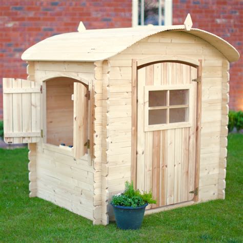 Rebo Bow Top Childrens Outdoor Wooden Playhouse Real Wood Log Cabin