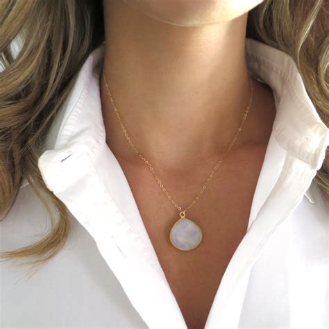 Moonstone Teardrop Necklace