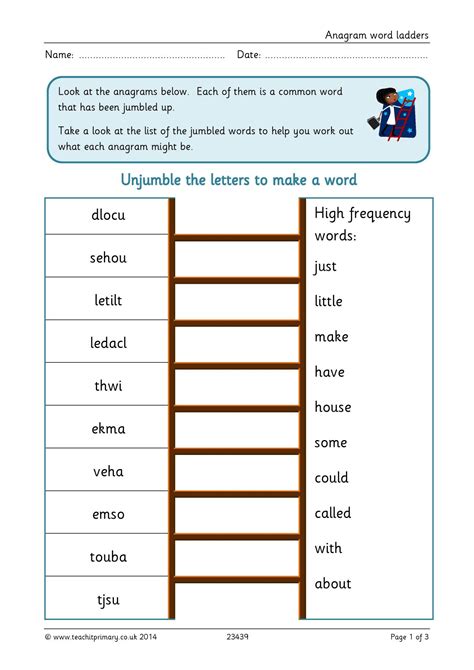 Anagram Word Ladders Hfw Spelling For Beginners All