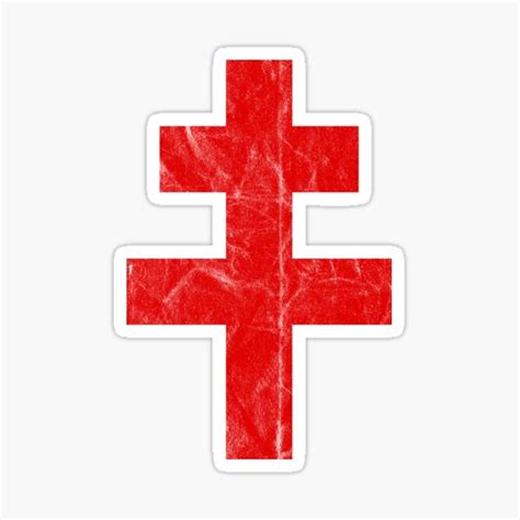 The Cross Of Lorraine V2 Vintage Red Sticker For Sale By