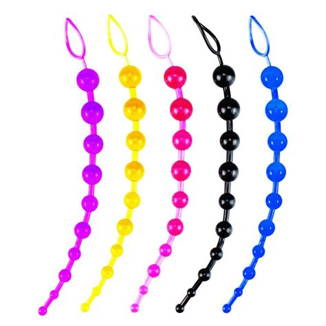 5 Colors Available 12 Tpe Anal Beads With Pull Ring Love Plugs