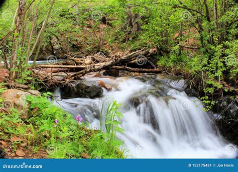 Clear Creek Small Waterfall Stock Image Image Of Cimarron Water