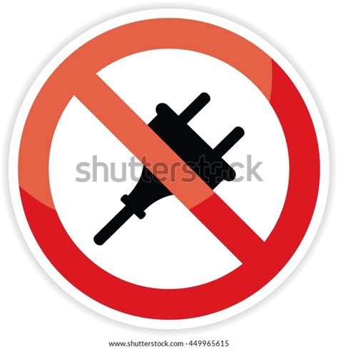 No Plug Sign On White Backgroundvector Stock Vector Royalty Free