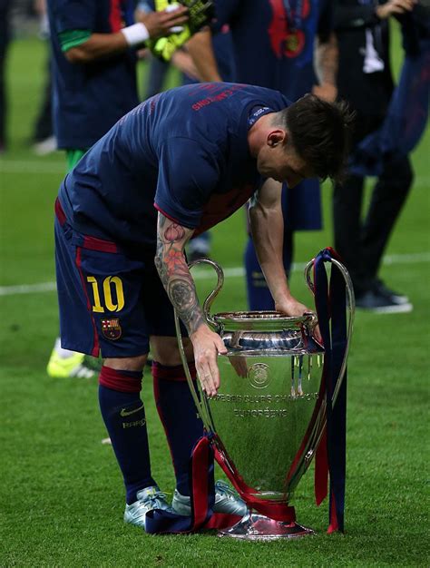 Berlin Germany June 6 Lionel Messi Of Fc Barcelona Celebrates With