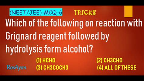 Thinking from products to reactants. Which of the following on reaction with Grignard reagent ...