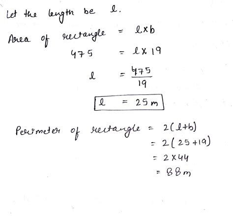 Find The Length And Perimeter Of A Rectangle If Its Breadth And Area