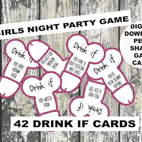 Bachelorette Drinking Game Dirty Drink If Game Girls Night Etsy