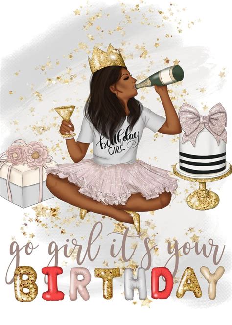 Birthday Card Black Girl Birthday It S Your Birthday In 2021 Happy Birthday Black Happy