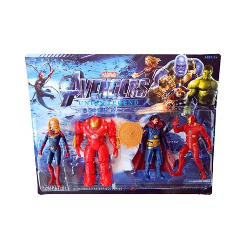 Set Figurine Articulate Tip Super Eroi Avengers Hulkbuster Ironman Doctor Strange Captain