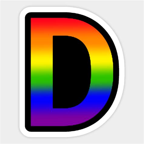 Rainbow Letter D Rainbow Sticker Teepublic