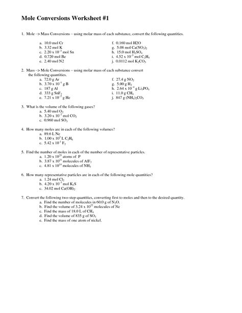 18 best images of moles worksheet with answers