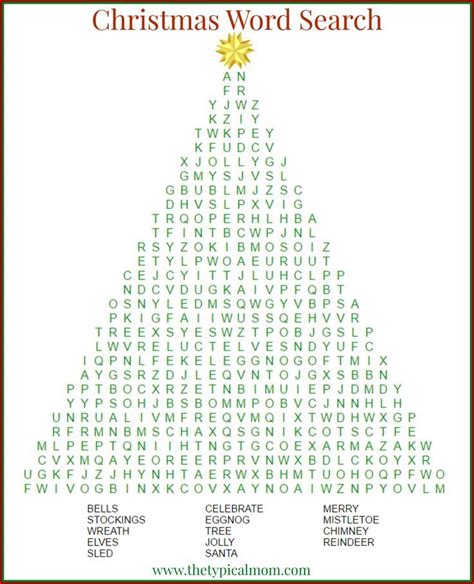 Festive Christmas Word Search Free Printable Activity
