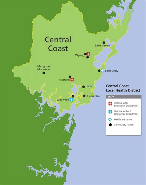Map Of Central Coast Nsw Color 2018