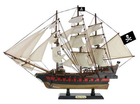 Wholesale Wooden Captain Kidds Black Falcon White Sails Limited Model