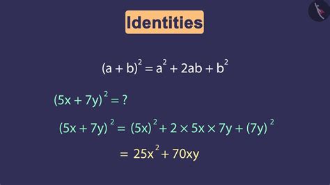Algebraic Identityab2a2b22ab Part 23 English Class 8