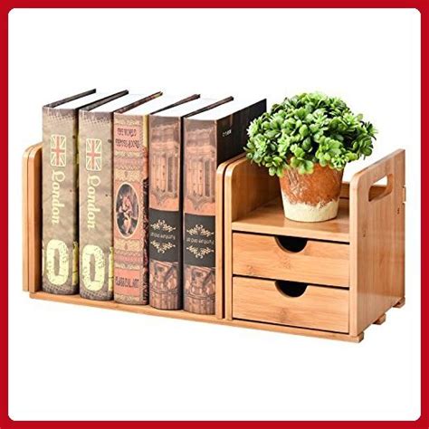 2 Drawer Natural Bamboo Wood Desk Organizer Storage Station W