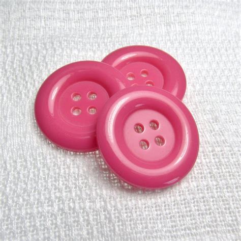 Hot Pink 1 25mm Bold Bright Pink Buttons Set Of 3 Matching