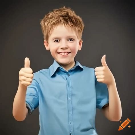 Boy Giving A Thumbs Up Gesture