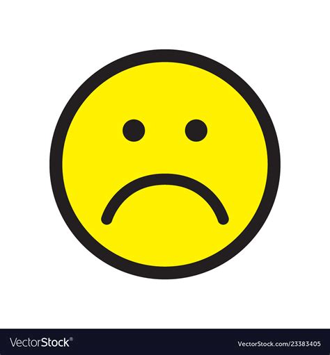 Sad Face Icon Unhappy Symbol Royalty Free Vector Image