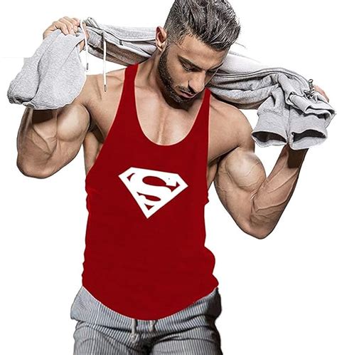Buy THE BLAZZE 0016 Men S Superman Tank Tops Muscle Gym Bodybuilding